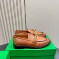 ASTAIRE LOAFER IN CINNAMON BROWN CALFSKIN WITH GOLD HARDWARE