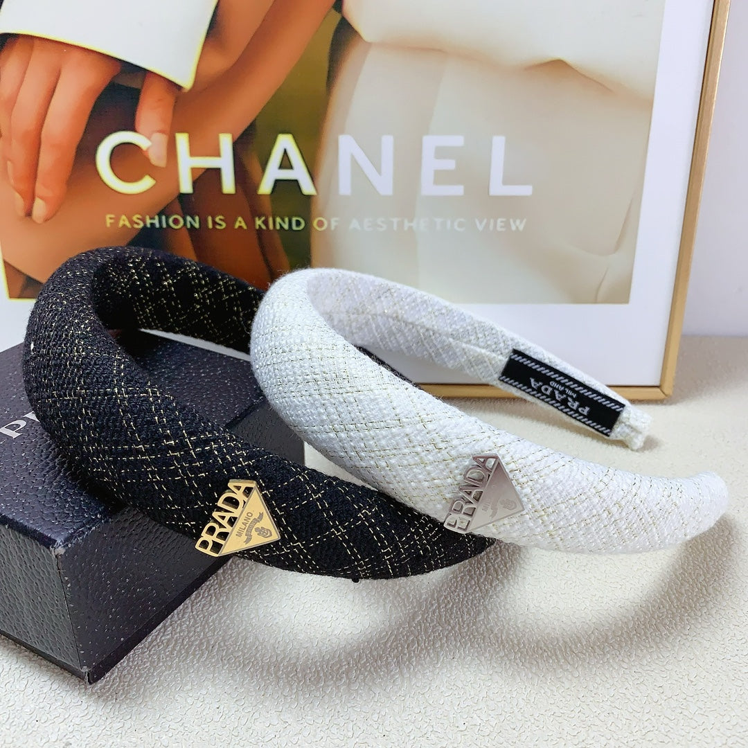 THICK HEADBAND IN BLACK TWEED 174106