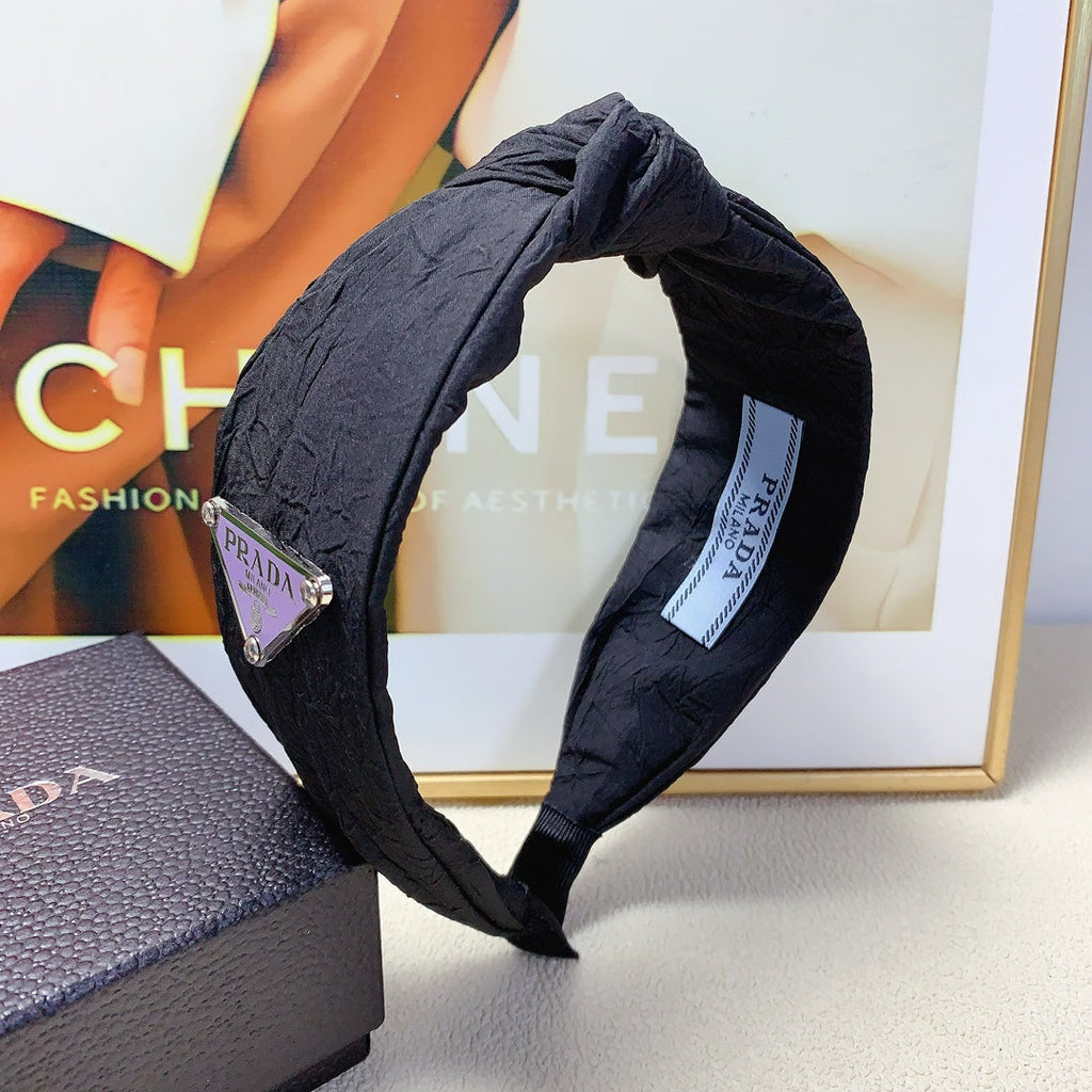 HEADBAND IN BLACK WRINKLED FABRIC 258838