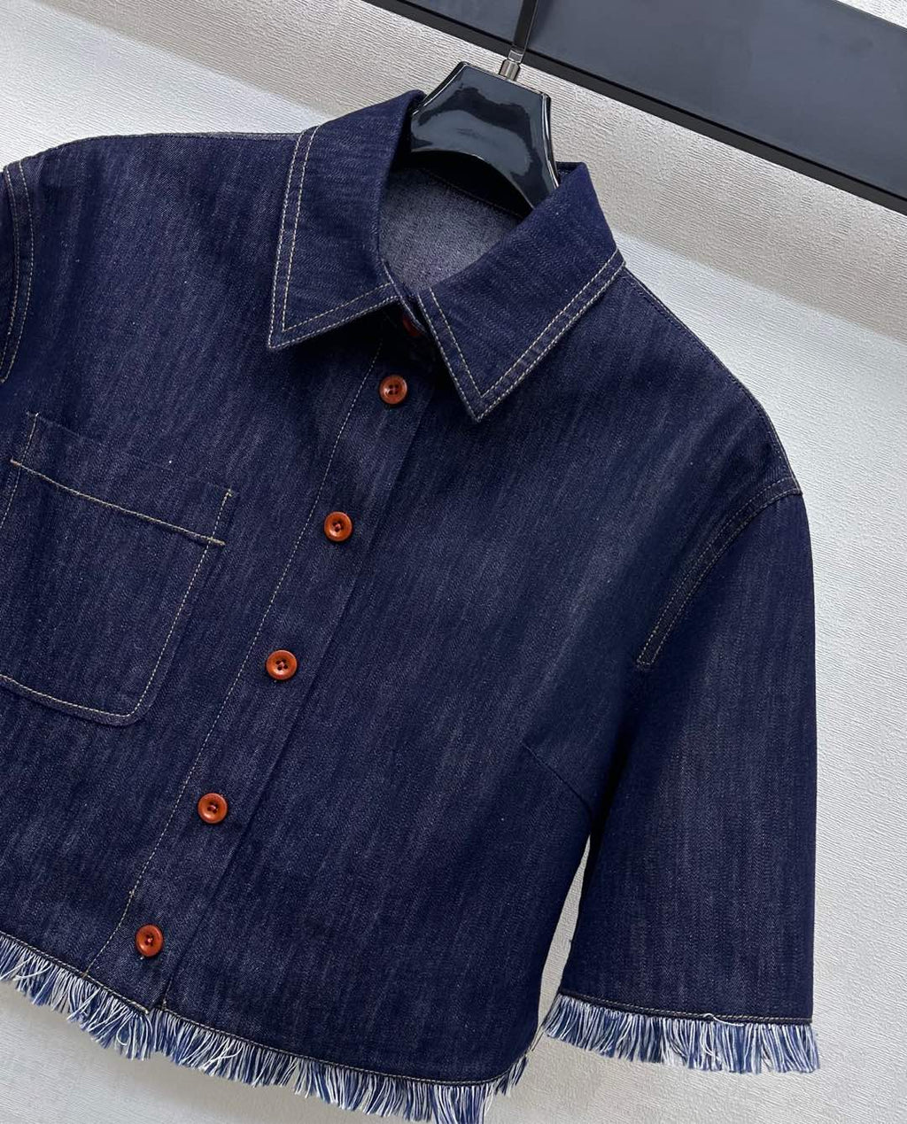 ZIMMERMAN 25S SHORT SLEEVE DENIM SHIRT 264724