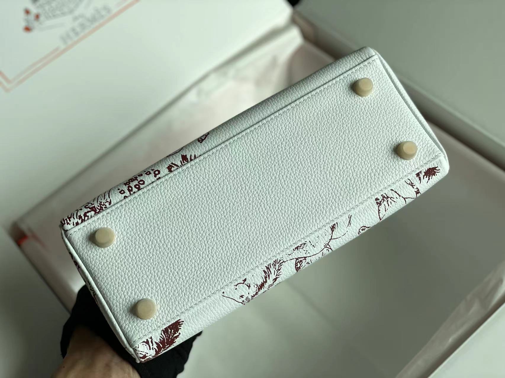 BIRKIN 25 BAG IN WHITE CALFSKIN WITH COLORFUL STICKER 228763