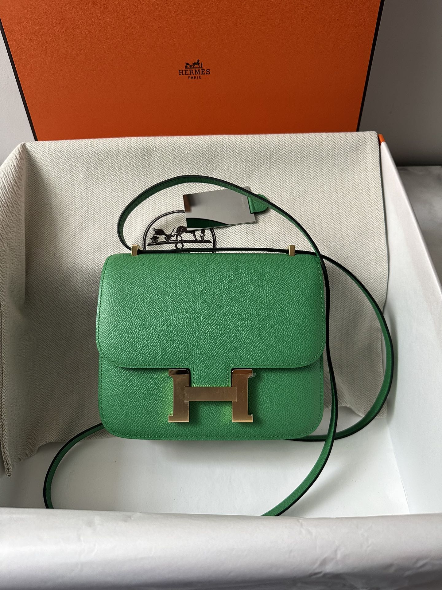 CONSTANCE 18 GREEN EPSOM GOLD HARDWARE