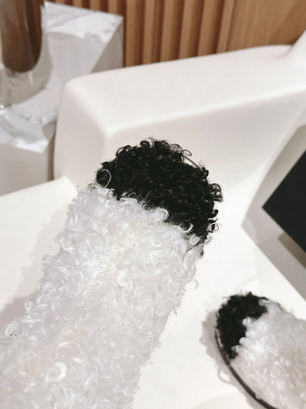 SHORT BOOTS IN WHITE LAMB FUR AND LAMBSKIN 962188