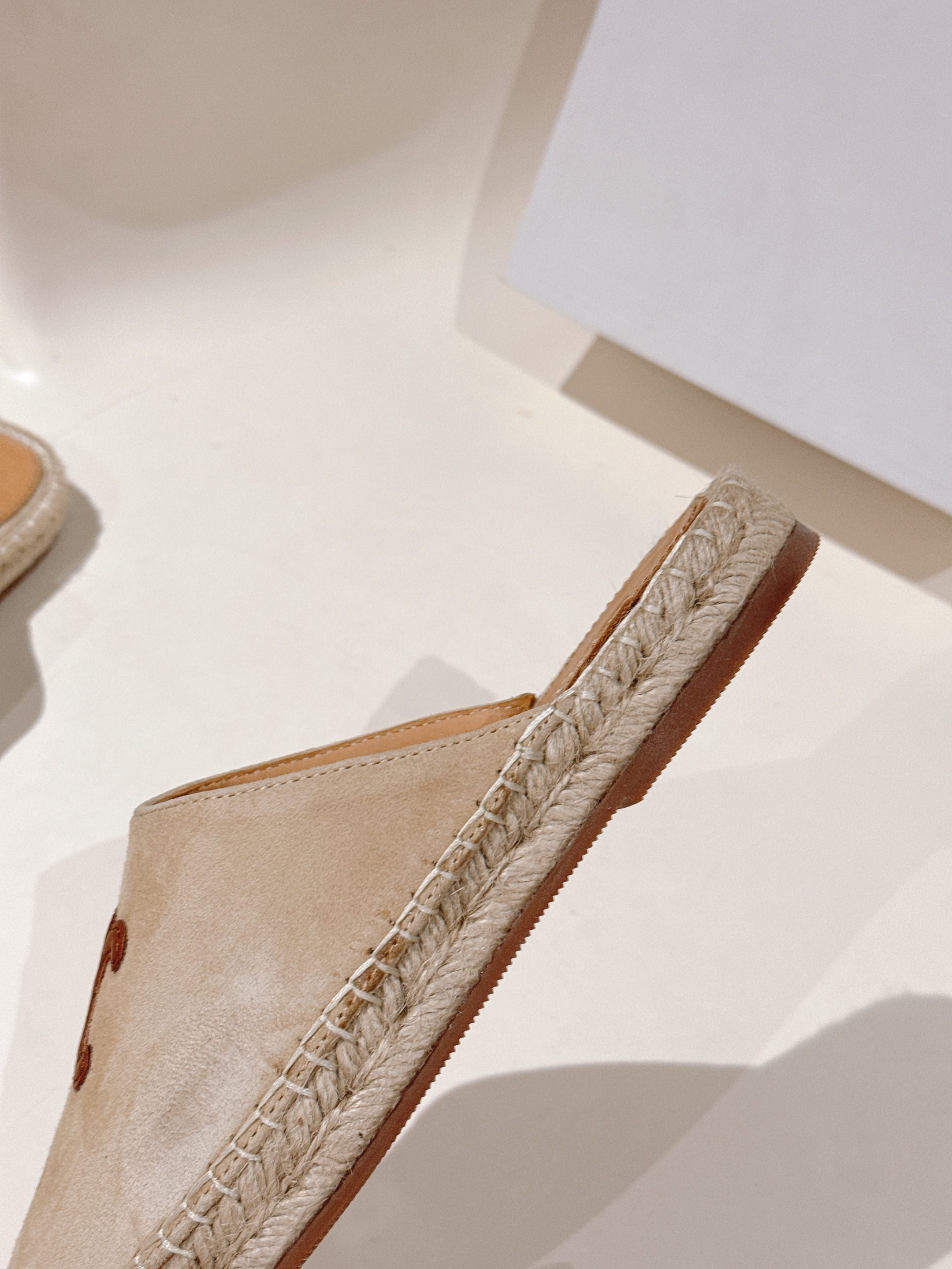 CELINE 25S LES ESPADRILLES MULE IN BEIGE SUEDE