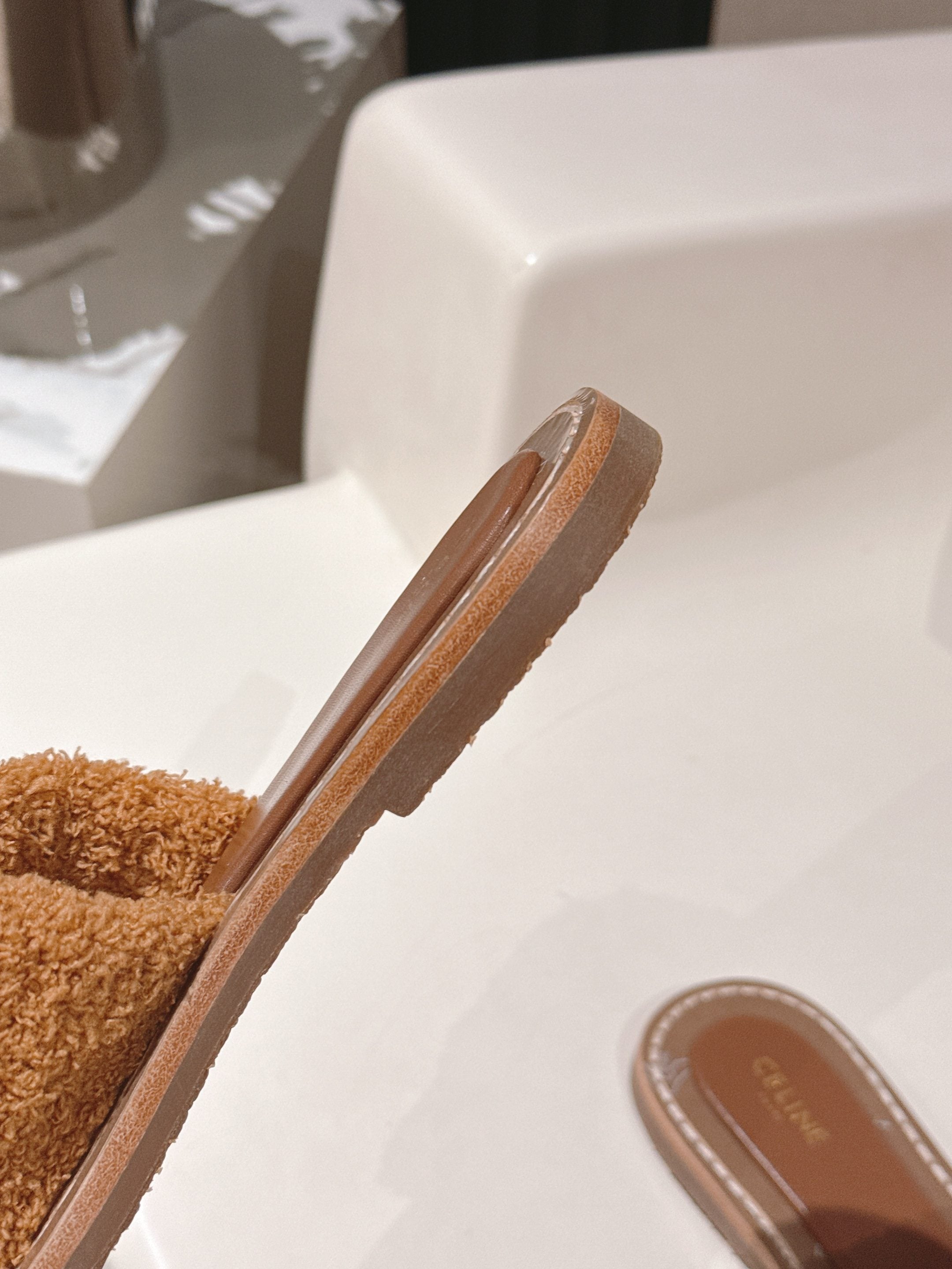 CELINE 25S LYMPIA TWISTED SANDAL IN BURNT ORANGE SPONGE FABRIC