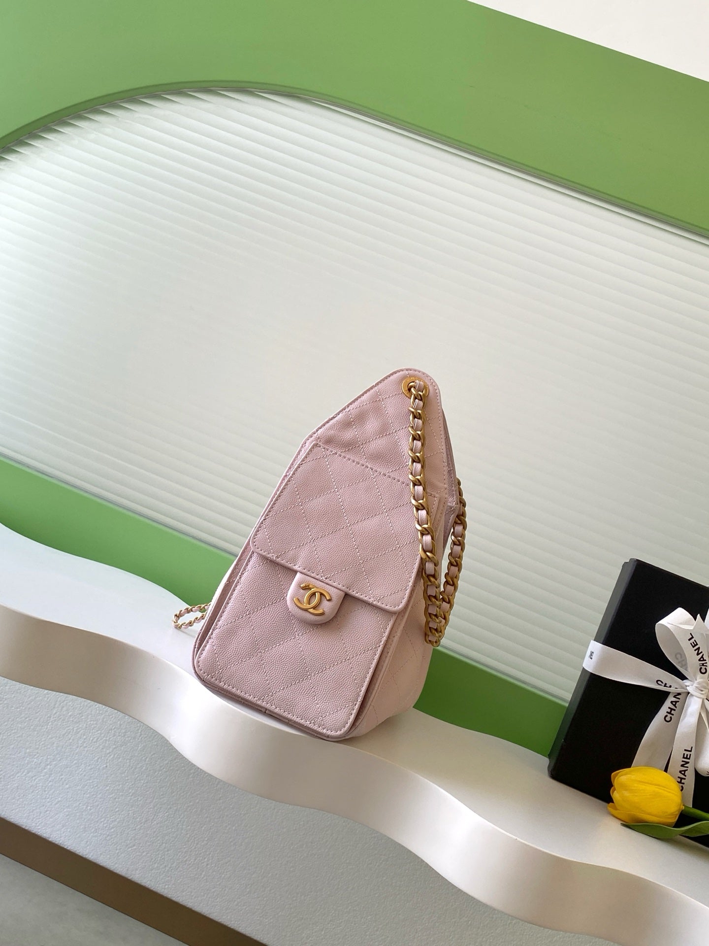 CHANEL 25S HOBO BAG 30 IN LIGHT PINK CAVIAR WITH GOLD HARDWARE