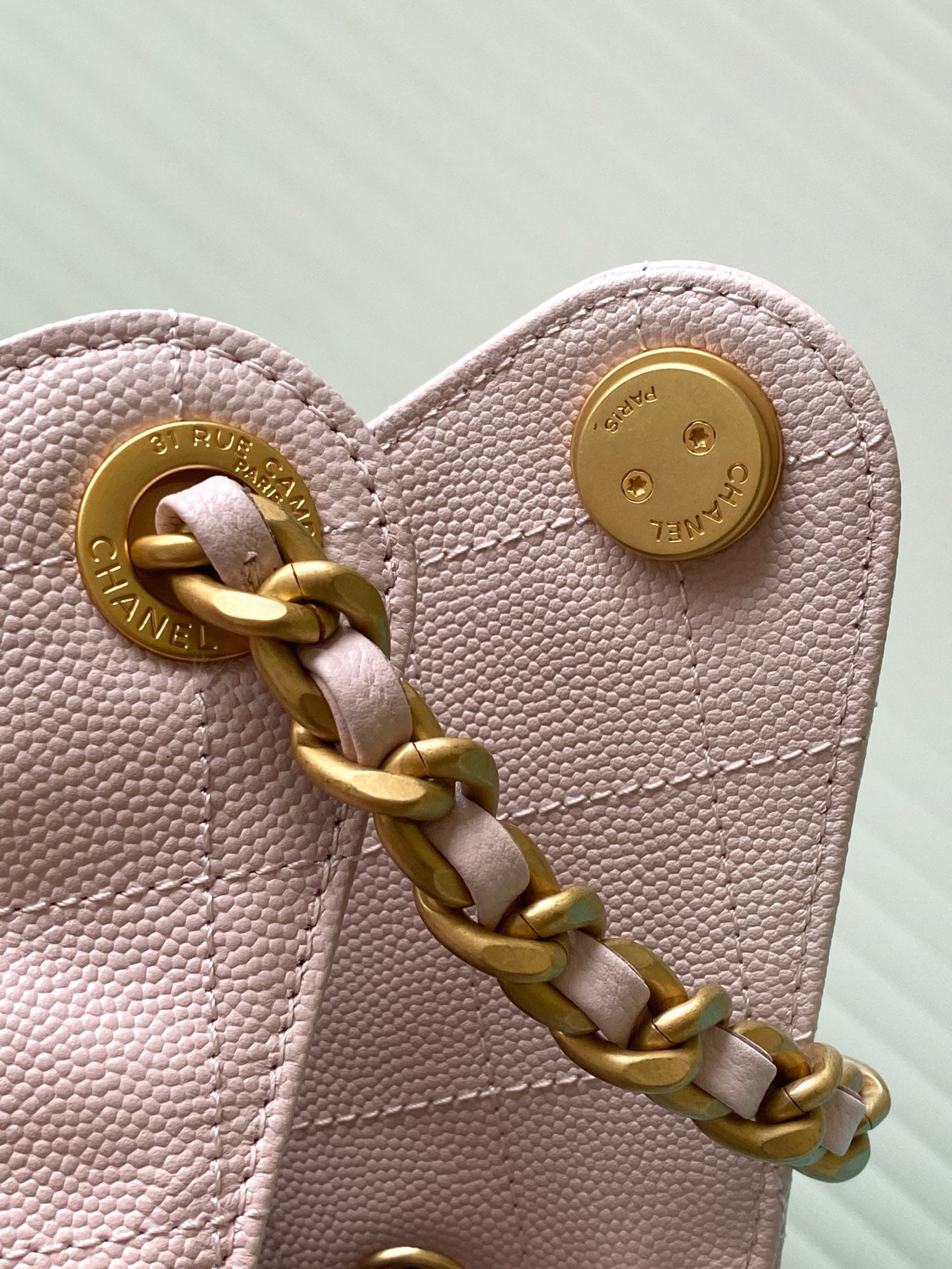 CHANEL 25S HOBO BAG 30 IN LIGHT PINK CAVIAR WITH GOLD HARDWARE