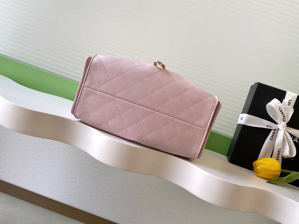 CHANEL 25S HOBO BAG 30 IN LIGHT PINK CAVIAR WITH GOLD HARDWARE