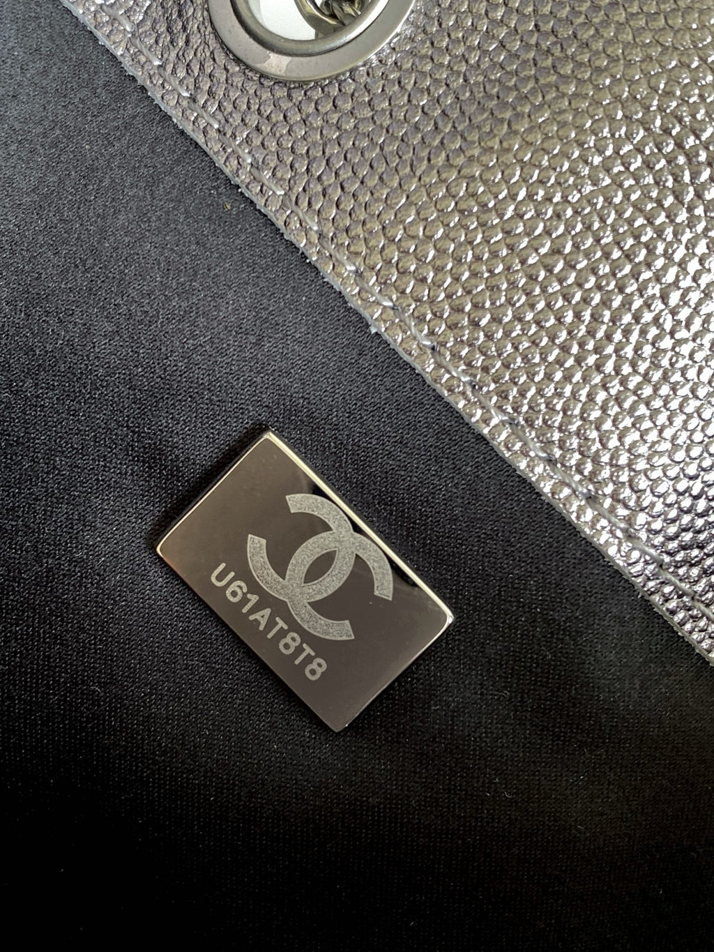 CHANEL 25S HOBO BAG 40 IN LILAC SILVER METALLIC CAVIAR