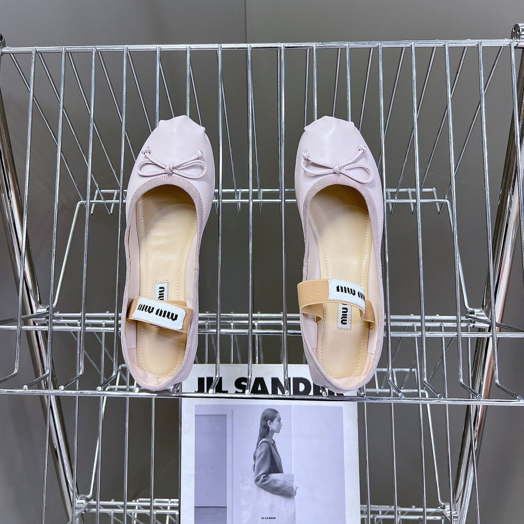 BALLET FLAT SHOES PASTEL PINK SHEEPSKIN