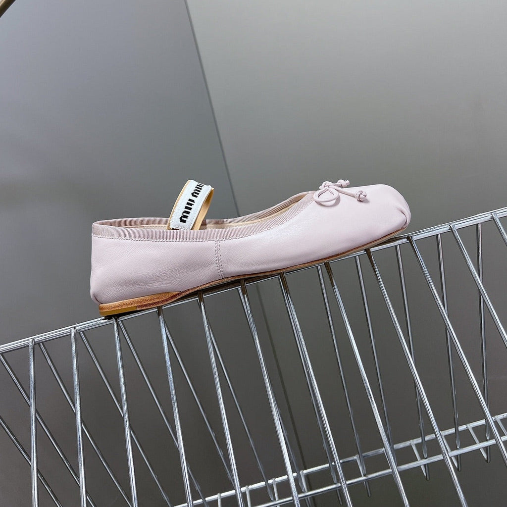 BALLET FLAT SHOES PASTEL PINK SHEEPSKIN