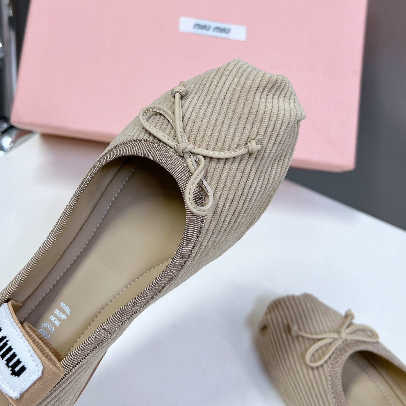 BALLET FLAT SHOES BEIGE SHEEPSKIN