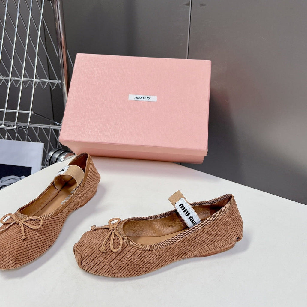 BALLET FLAT SHOES PEANUT COLOR SHEEPSKIN