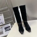 CELINE 25S BULKY LACED UP BOOTS 45MM IN BLACK SUEDE