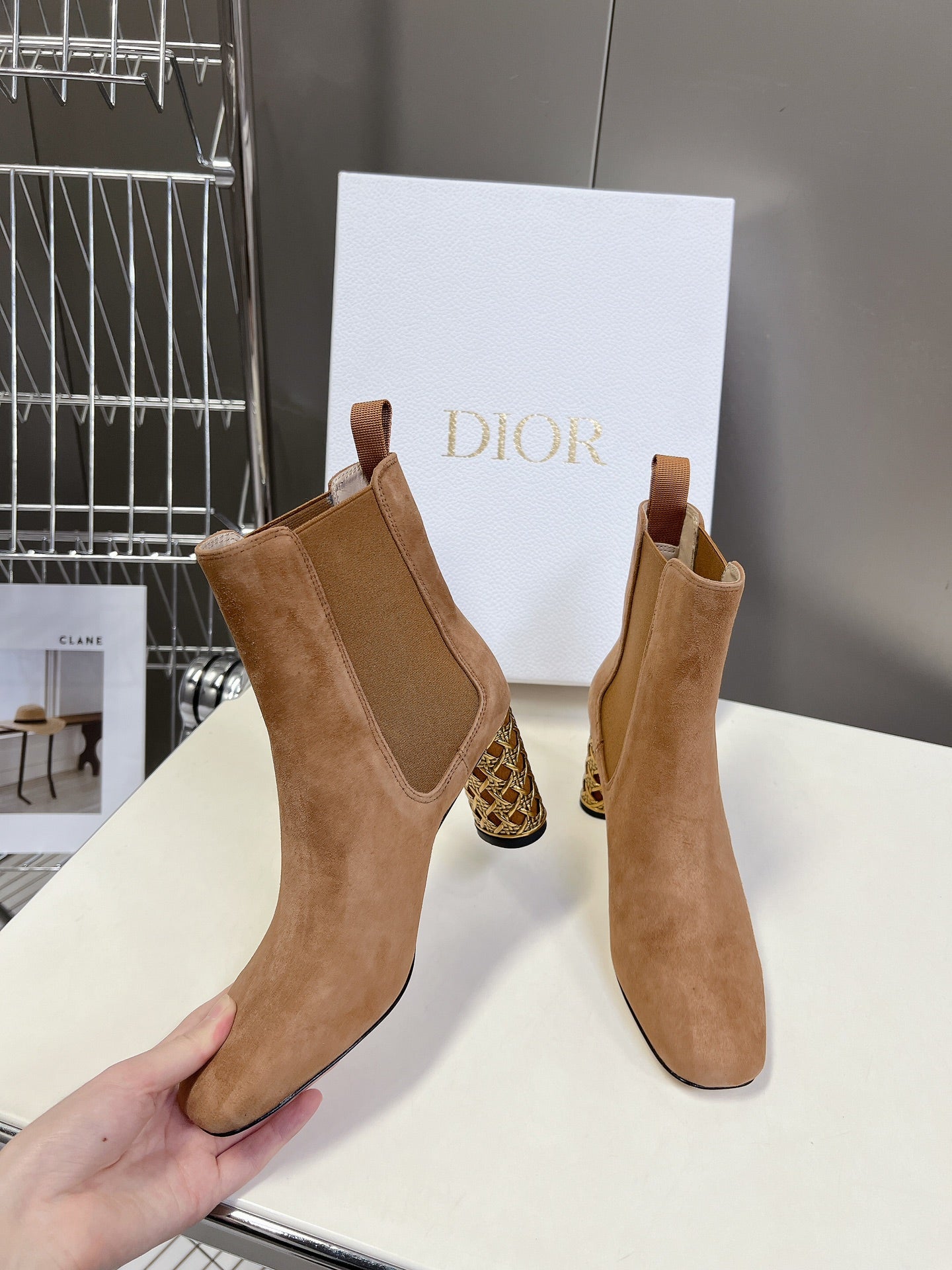 ICON HEELED ANKLE BOOT CIDER BROWN SUEDE 8 CM