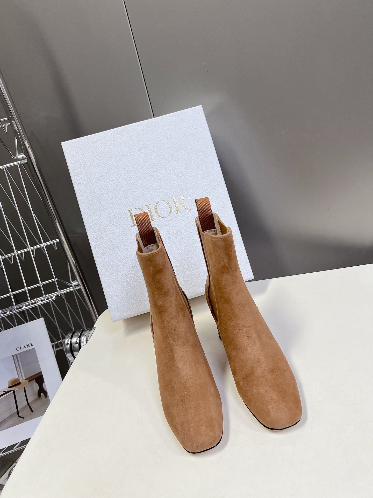 ICON HEELED ANKLE BOOT CIDER BROWN SUEDE 8 CM