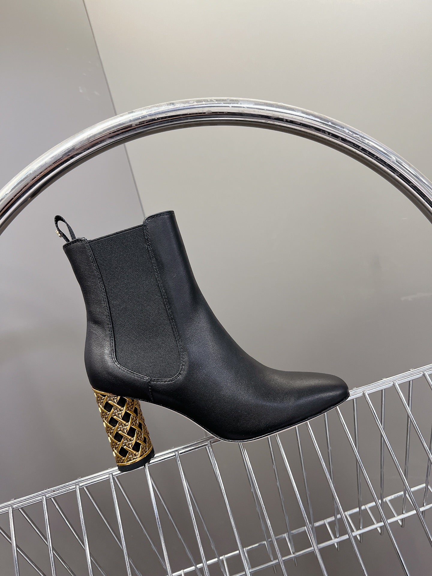 ICON HEELED ANKLE BOOT BLACK CALFSKIN 8 CM