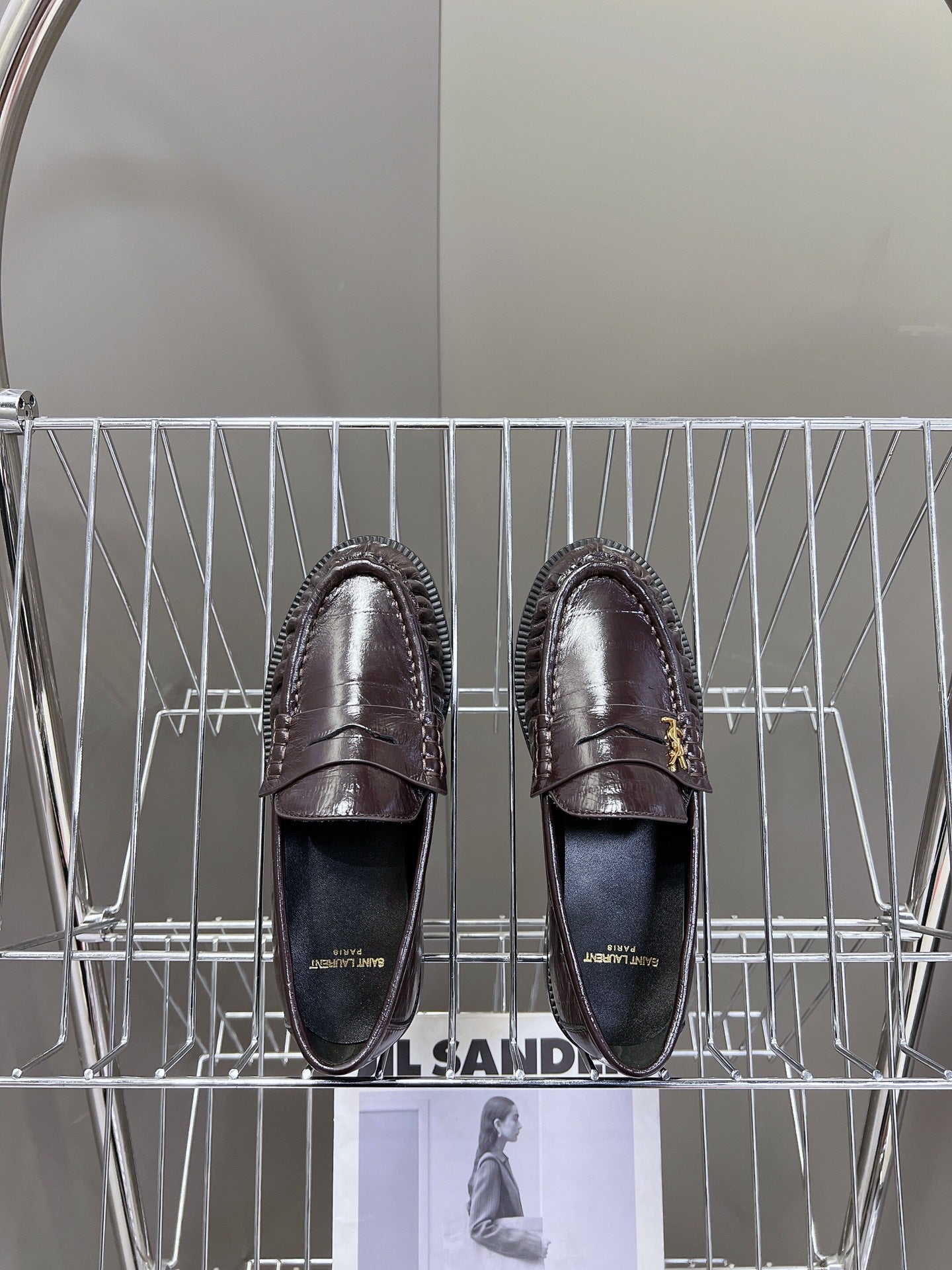 YSL 25S SAINT LAURENT LOAFERS IN DUSTY PLUM CALFSKIN