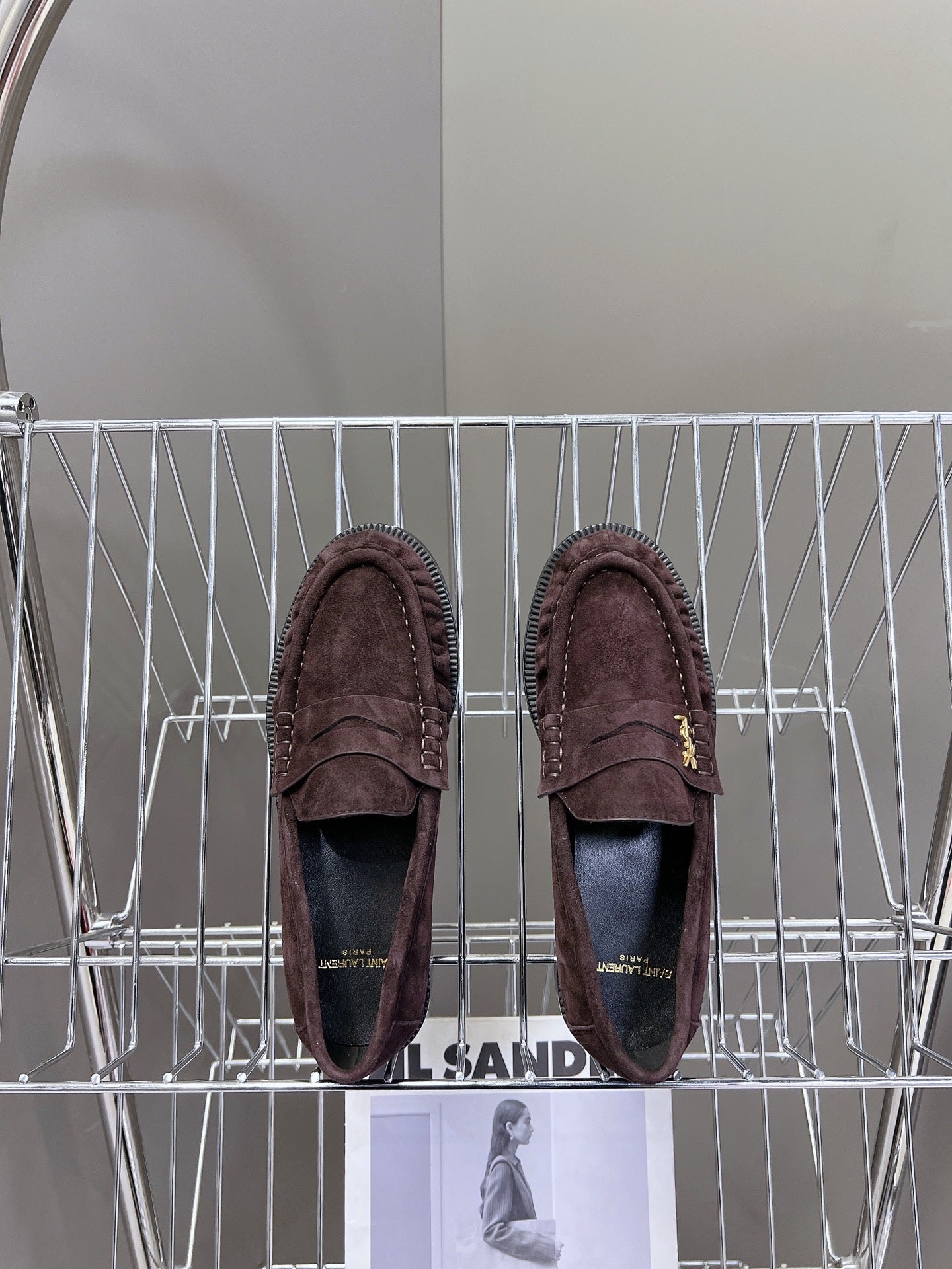 YSL 25S SAINT LAURENT LOAFERS IN DUSTY PLUM SUEDE