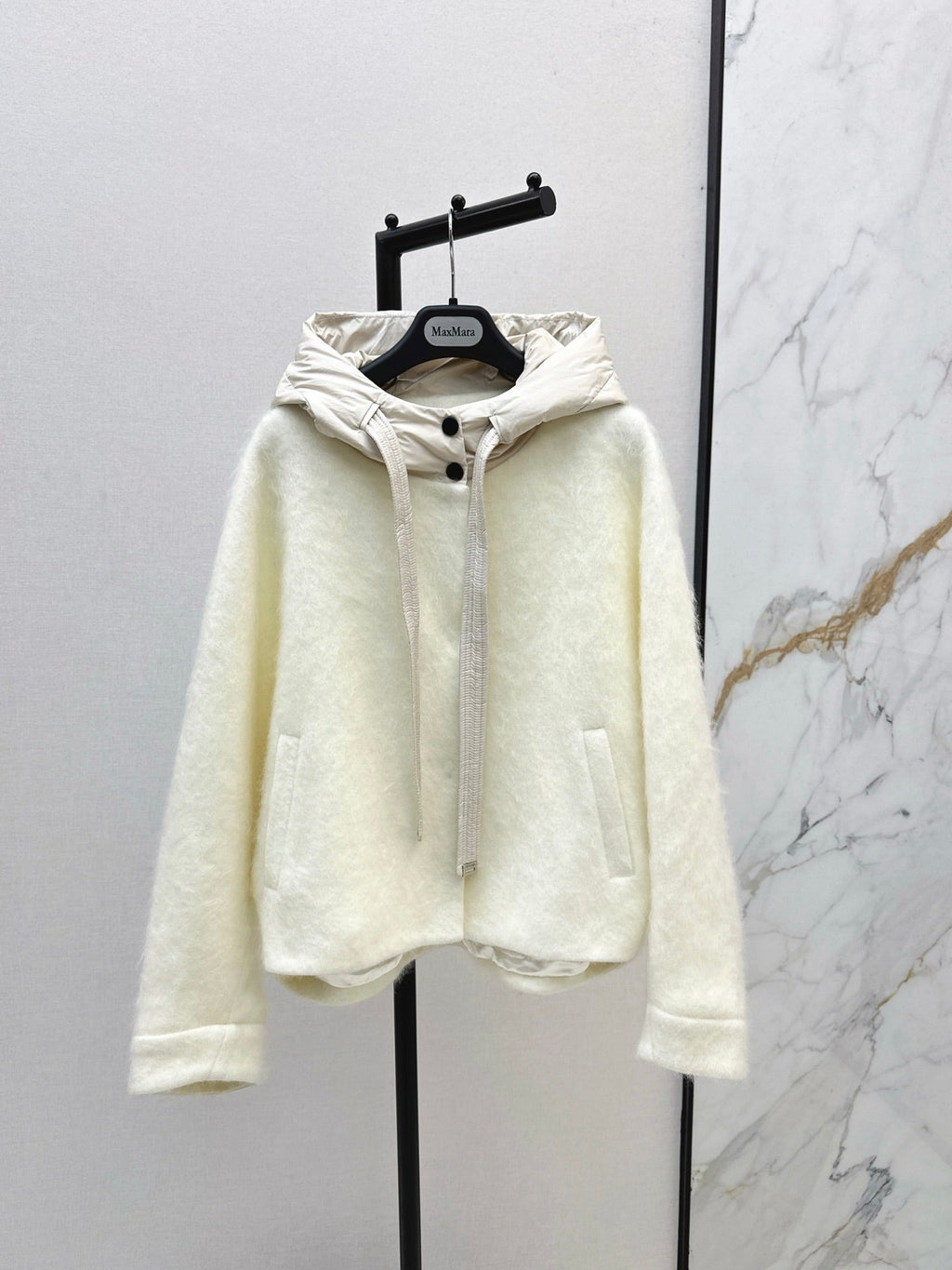 MAX MARA 25S HOODED KNIT JACKET 106