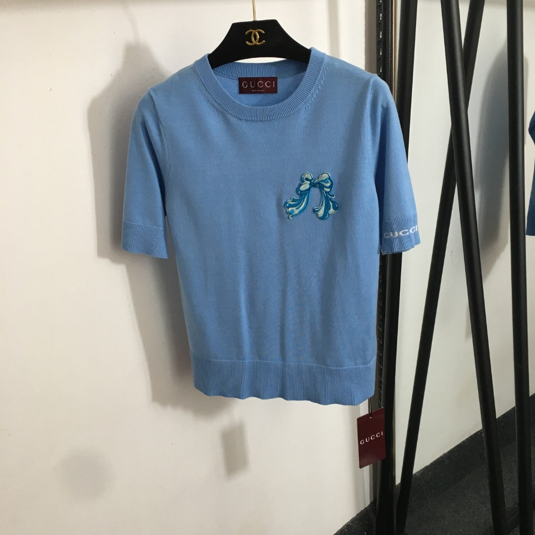 GUCCI SHORT-SLEEVE KNIT TOP STYLE 68