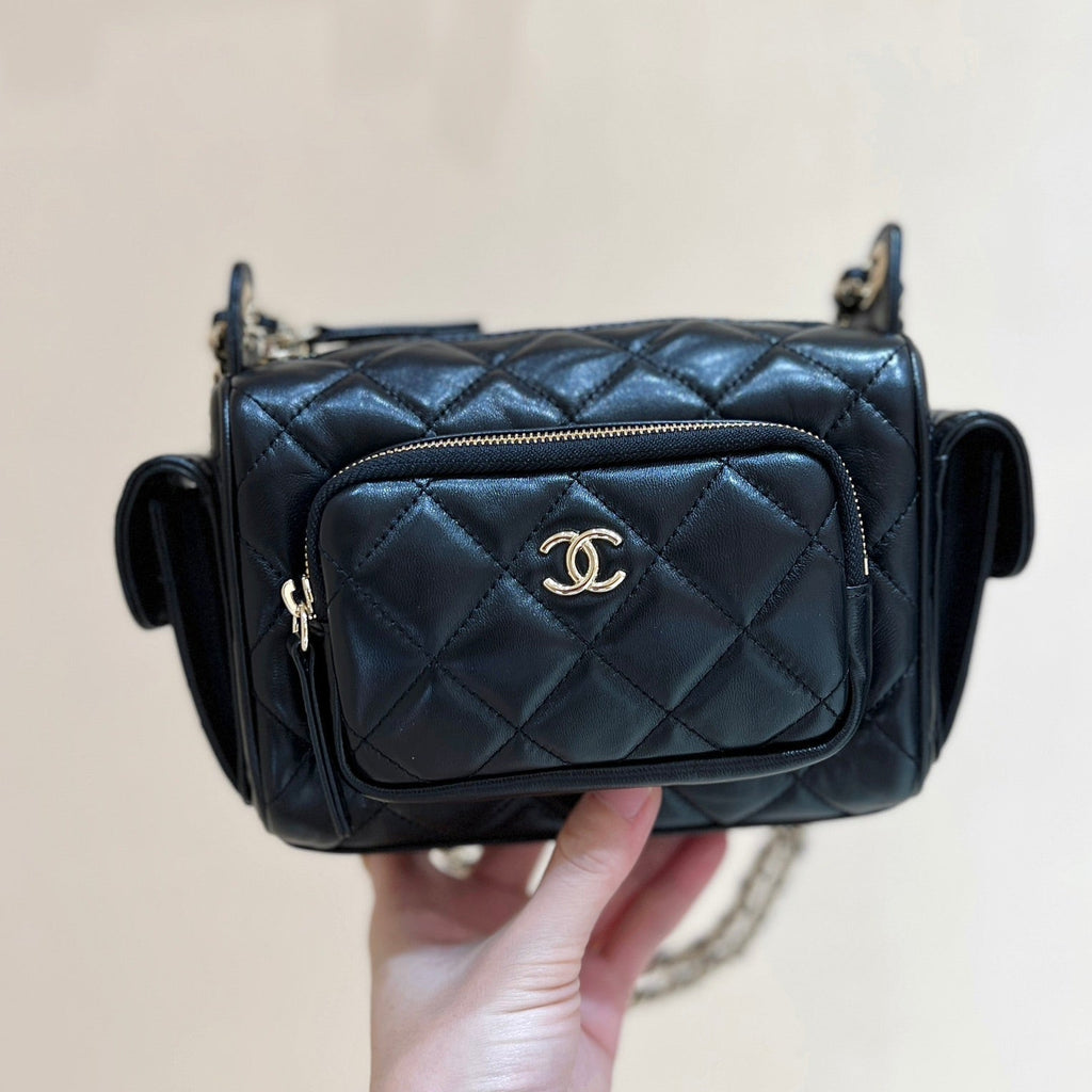CHANEL CAMERA BAG 23 IN CONGO BLACK SHINY CALFSKIN