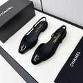 SLINGBACK BLACK TWEED AND CALFSKIN