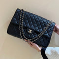 25S CHANEL CLASSIC JUMBO BAG 38 IN BLACK LAMBSKIN
