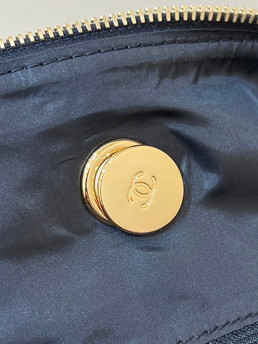 CHANEL HOBO 44 IN COCONEIGE BLACK NYLON VELVET GOLD HARDWARE