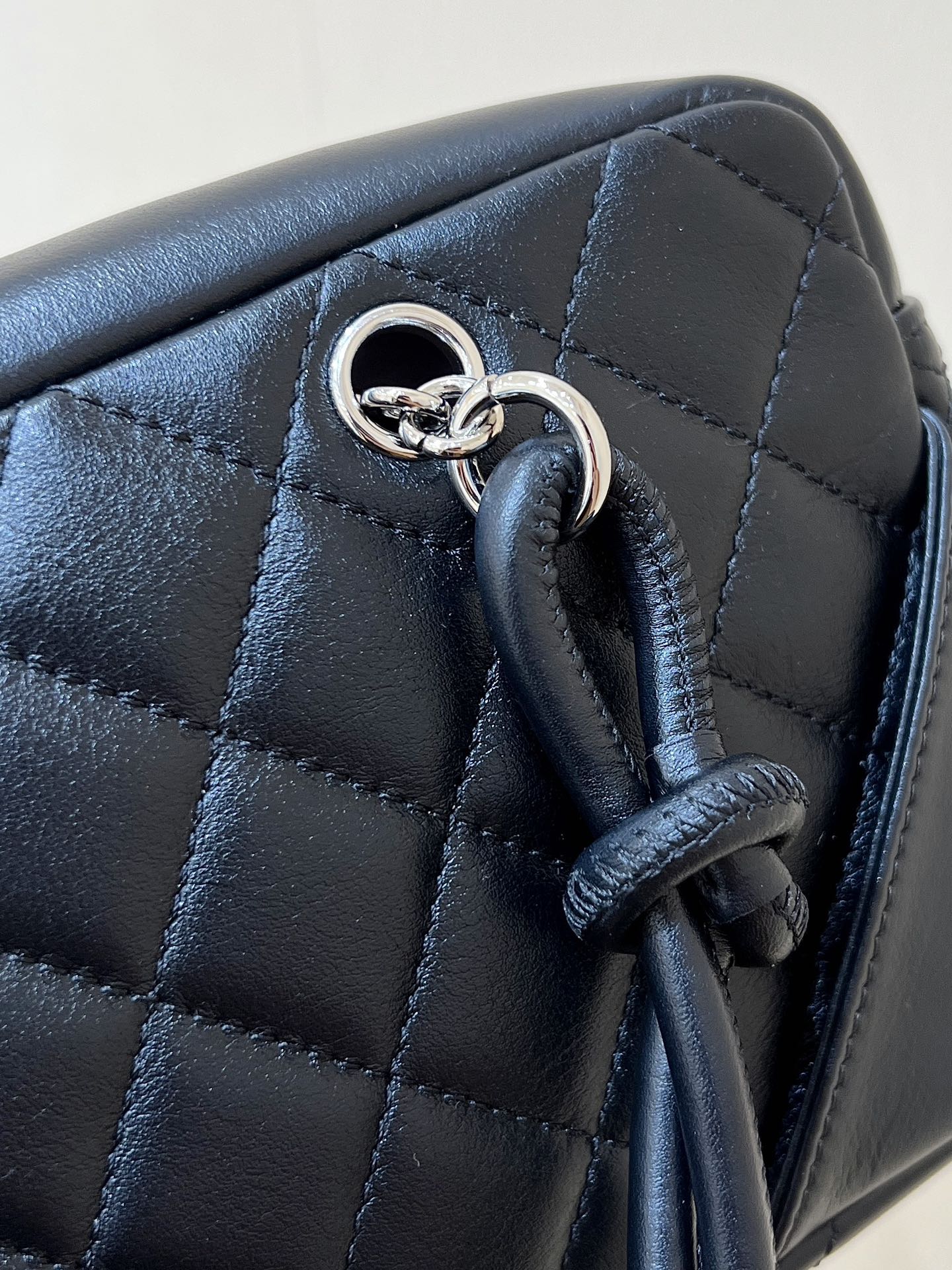 25S CHANEL CAMBON BOSTON BAG 21 IN BLACK CALFSKIN SILVER HARDWARE