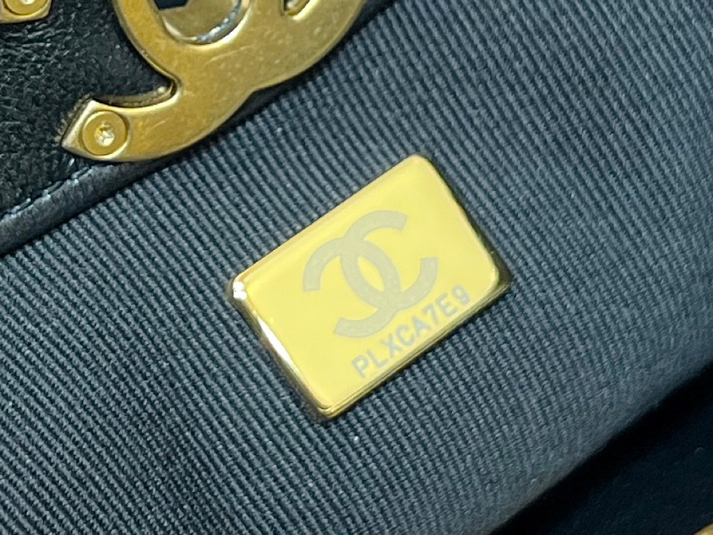 CHANEL 25S MINI SHOPPING BAG 23 IN BLACK LAMBSKIN AND SUEDE