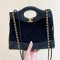 CHANEL 25S MINI SHOPPING BAG 23 IN BLACK LAMBSKIN AND SUEDE