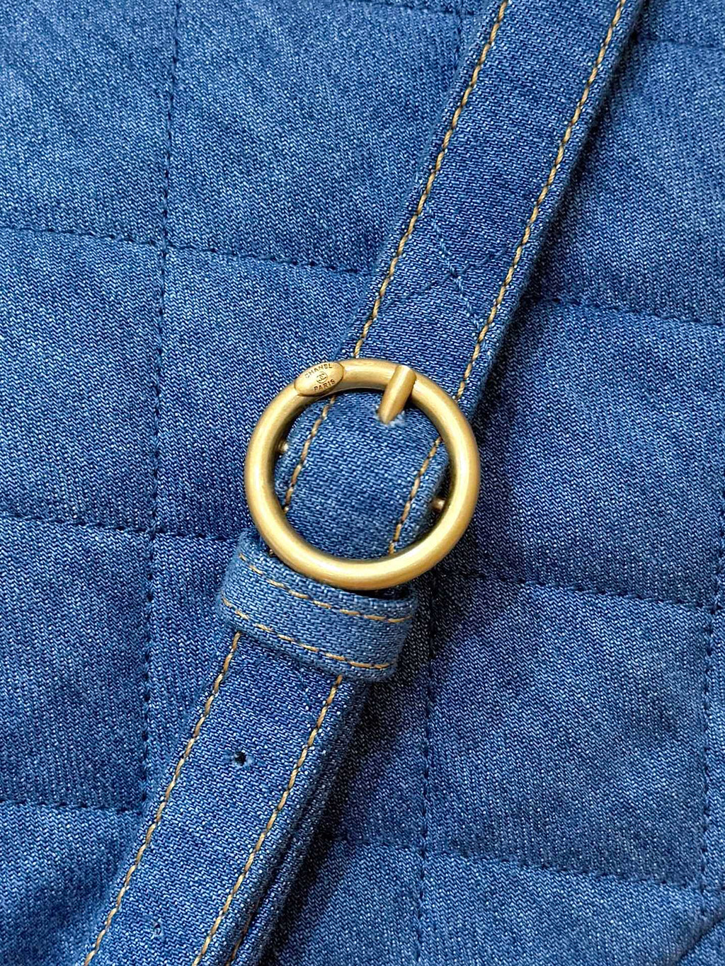 CHANEL 25S HOBO BAG 24 IN BLUE DENIM GOLD HARDWARE