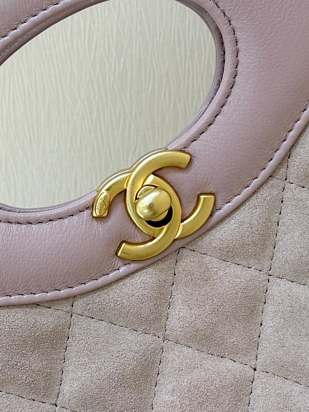 CHANEL 25S MINI SHOPPING BAG 23 IN LIGHT PINK LAMBSKIN AND SUEDE