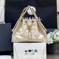 CC 25 HANDBAG IN CREAM 30 GRAINED CALFSKIN GOLD HARDWARE