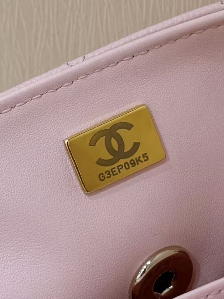 CHANEL 25S COCO CRUSH HANDLE 18 IN PINK CALFSKIN GOLD HARDWARE
