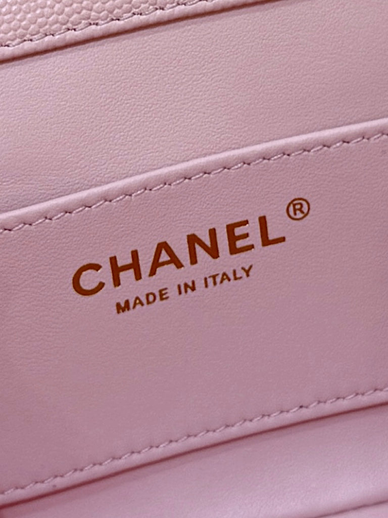 CHANEL 25S COCO CRUSH HANDLE 18 IN PINK CALFSKIN GOLD HARDWARE