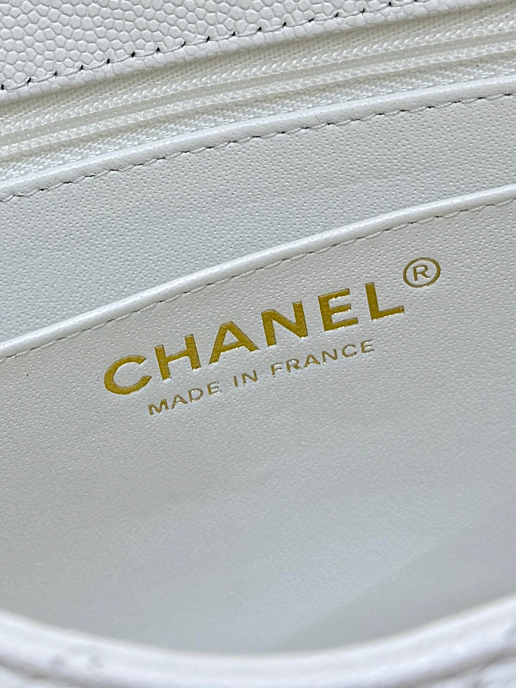 CHANEL 25S MINI SQUARE FLAP BAG 17 IN WHITE CALFSKIN CAVIAR GOLD HARDWARE