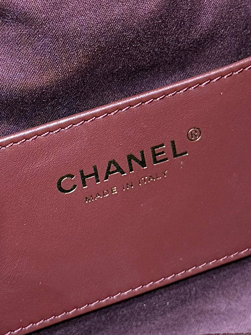 CHANEL 25S HANDBAG IN ROSSO ANCORA RED 30 GRAINED CALFSKIN GOLD HARDWARE