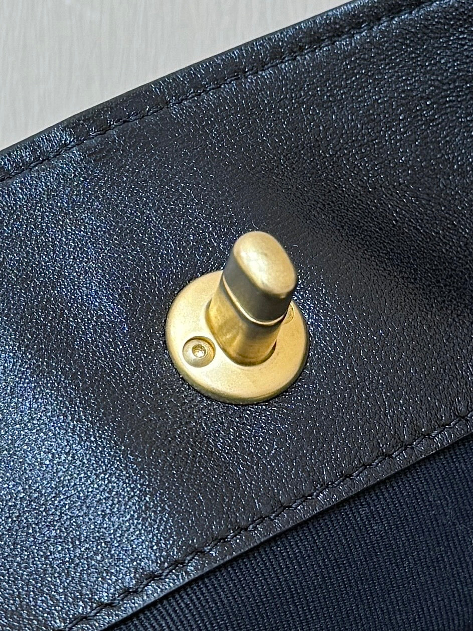 CHANEL 25S SHOPPING BAG 33 IN GREY AND BLACK SUEDE CALFSKIN