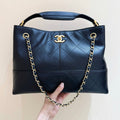 CHANEL 25S LARGE HOBO BAG 36 IN BLACK CALFSKIN GOLD HARDWARE