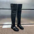 DIOR 25S D-QUEST PUNK TALL BOOTS 25MM IN BLACK CALFSKIN