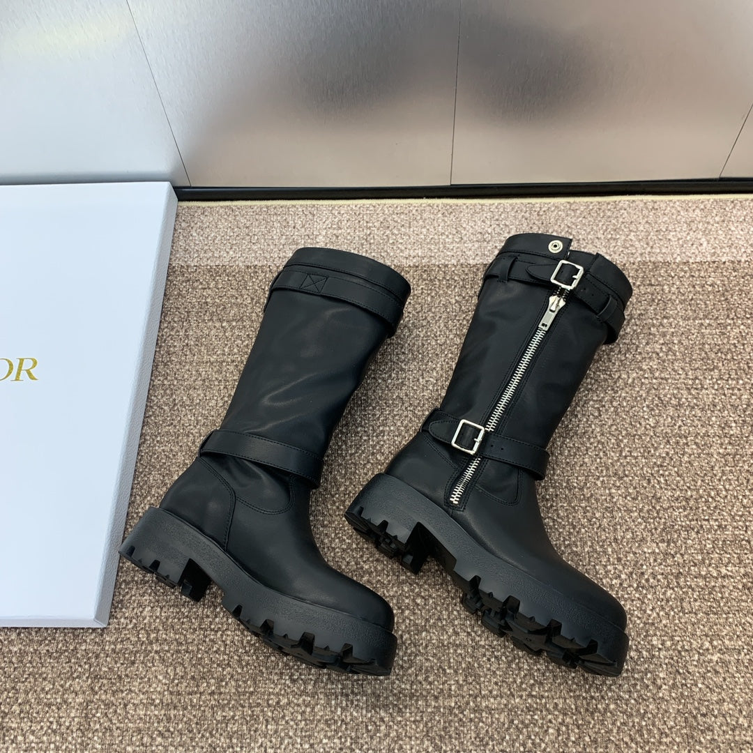 DIOR 25S D-MAJOR BOOT 35MM IN BLACK CALFSKIN