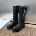 DIOR 25S D-MAJOR BOOT 35MM IN BLACK CALFSKIN
