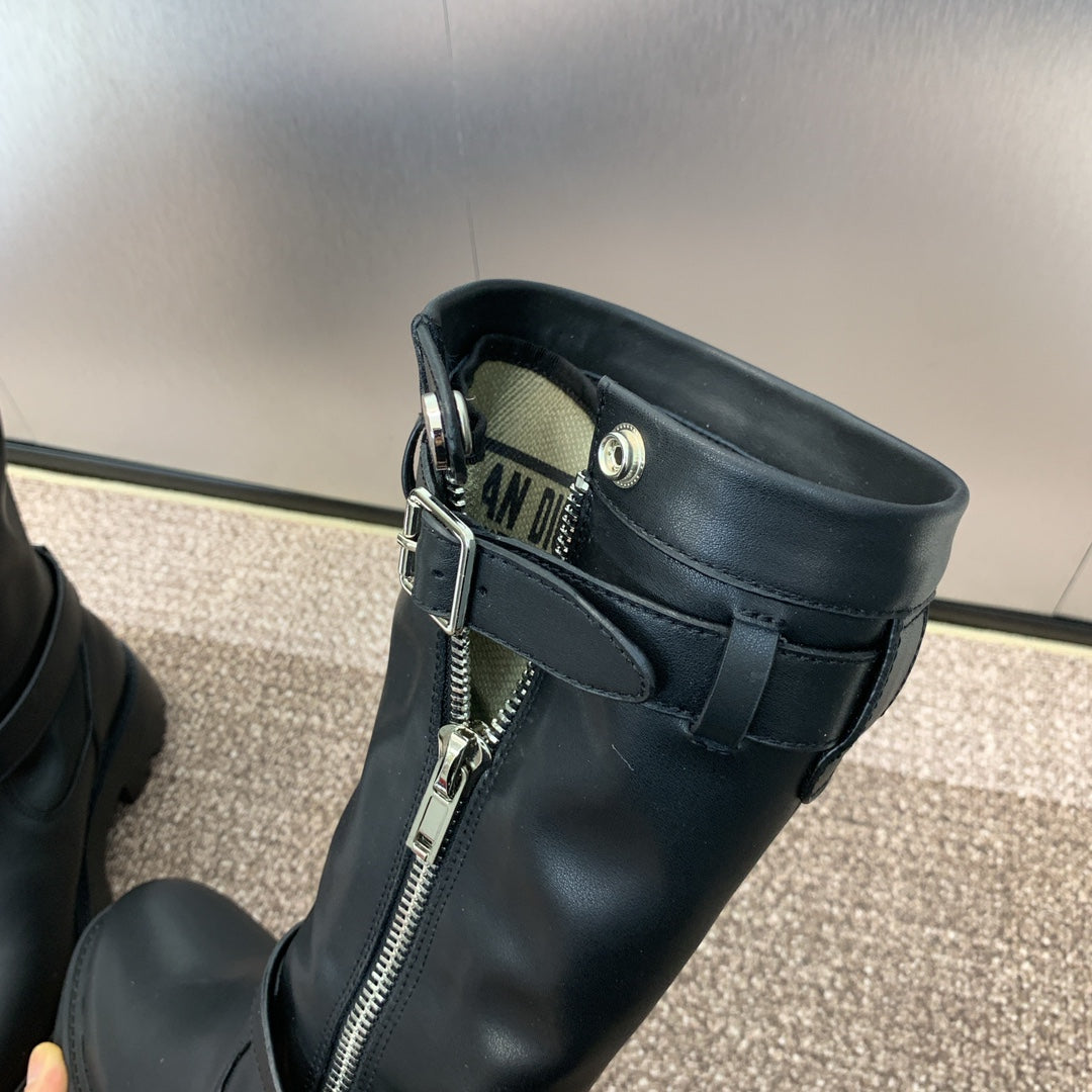 DIOR 25S D-MAJOR BOOT 35MM IN BLACK CALFSKIN