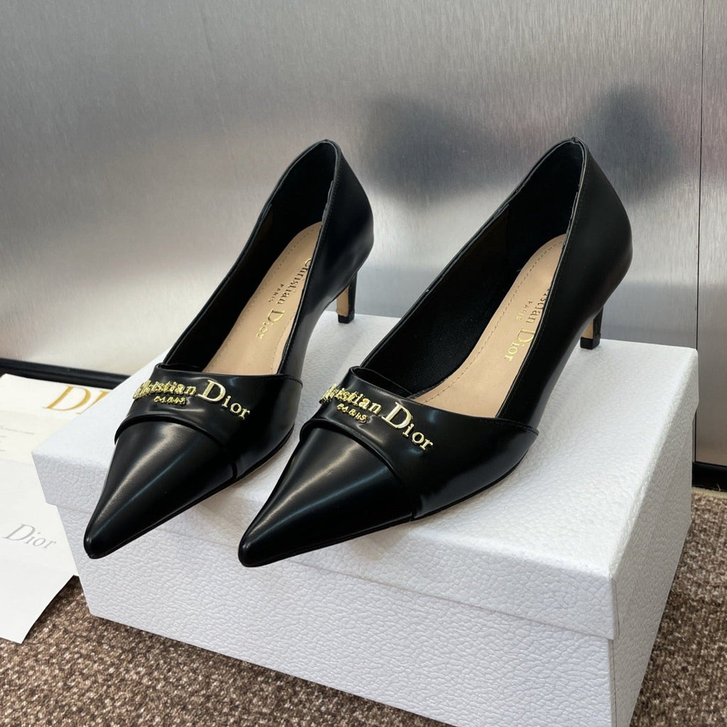 MY DD 25S HIGH HEEL 55MM IN BLACK LAMBSKIN GOLD LOGO