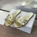 D-CLUB SLIDE SANDAL 25S IN GOLD GLOSSY CALFSKIN