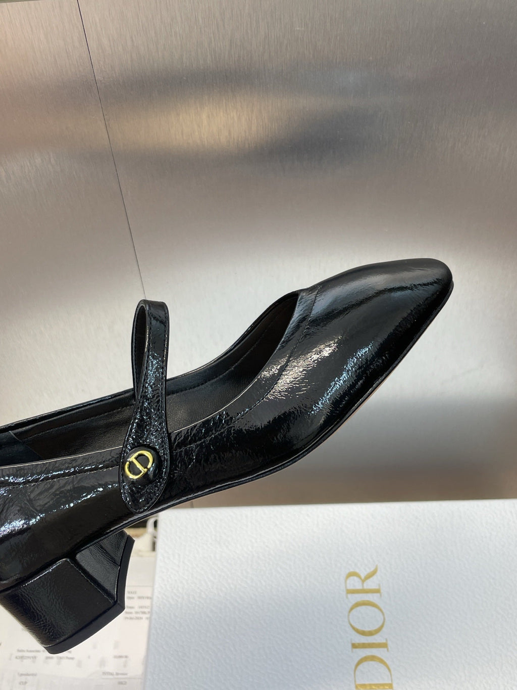 DIOR 25S ROUND-TOE MARY JANE BALLET FLATS IN BLACK CALFSKIN