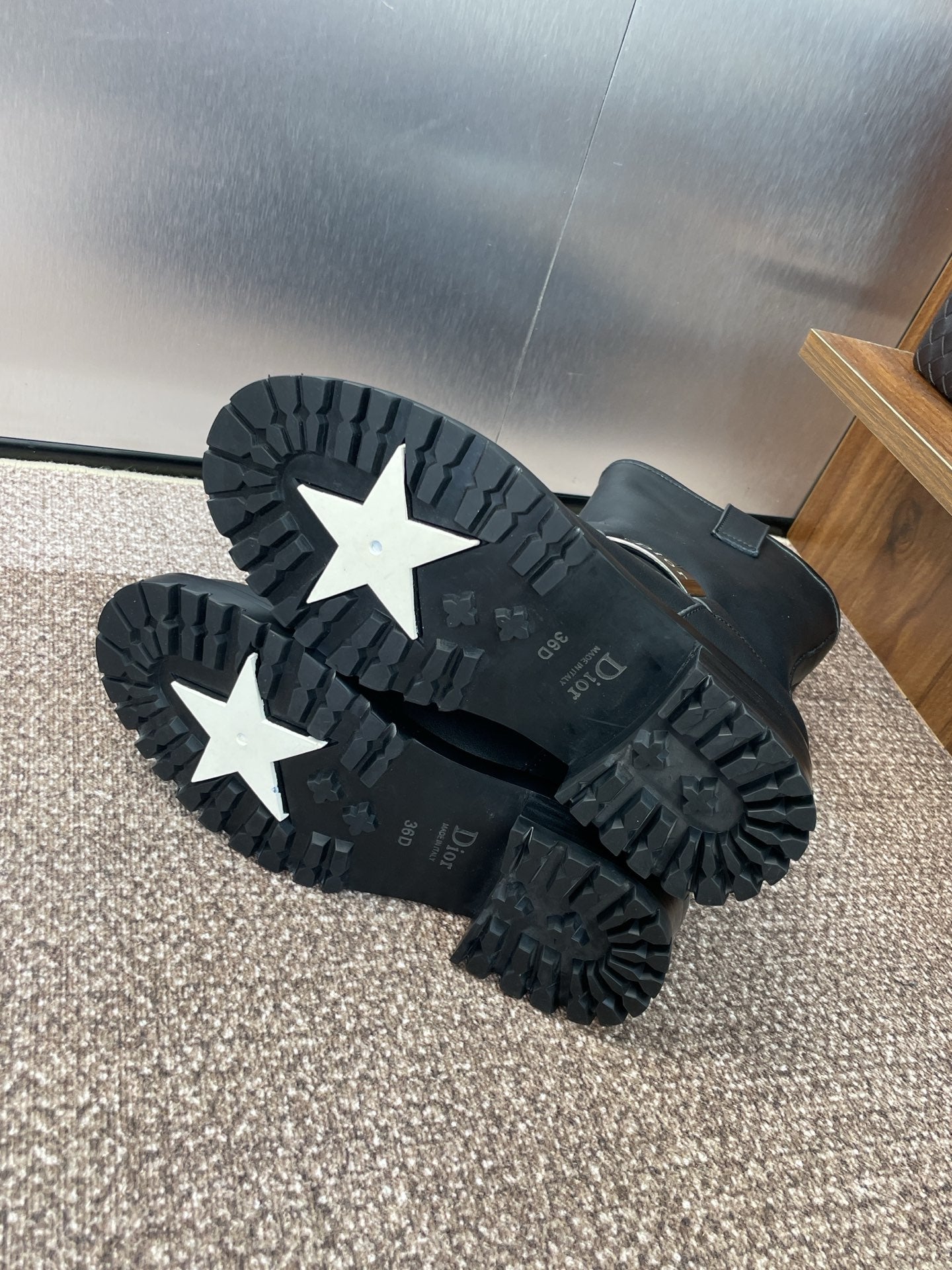 DIOR 25S D-QUEST BOOTS 45MM IN BLACK CALFSKIN