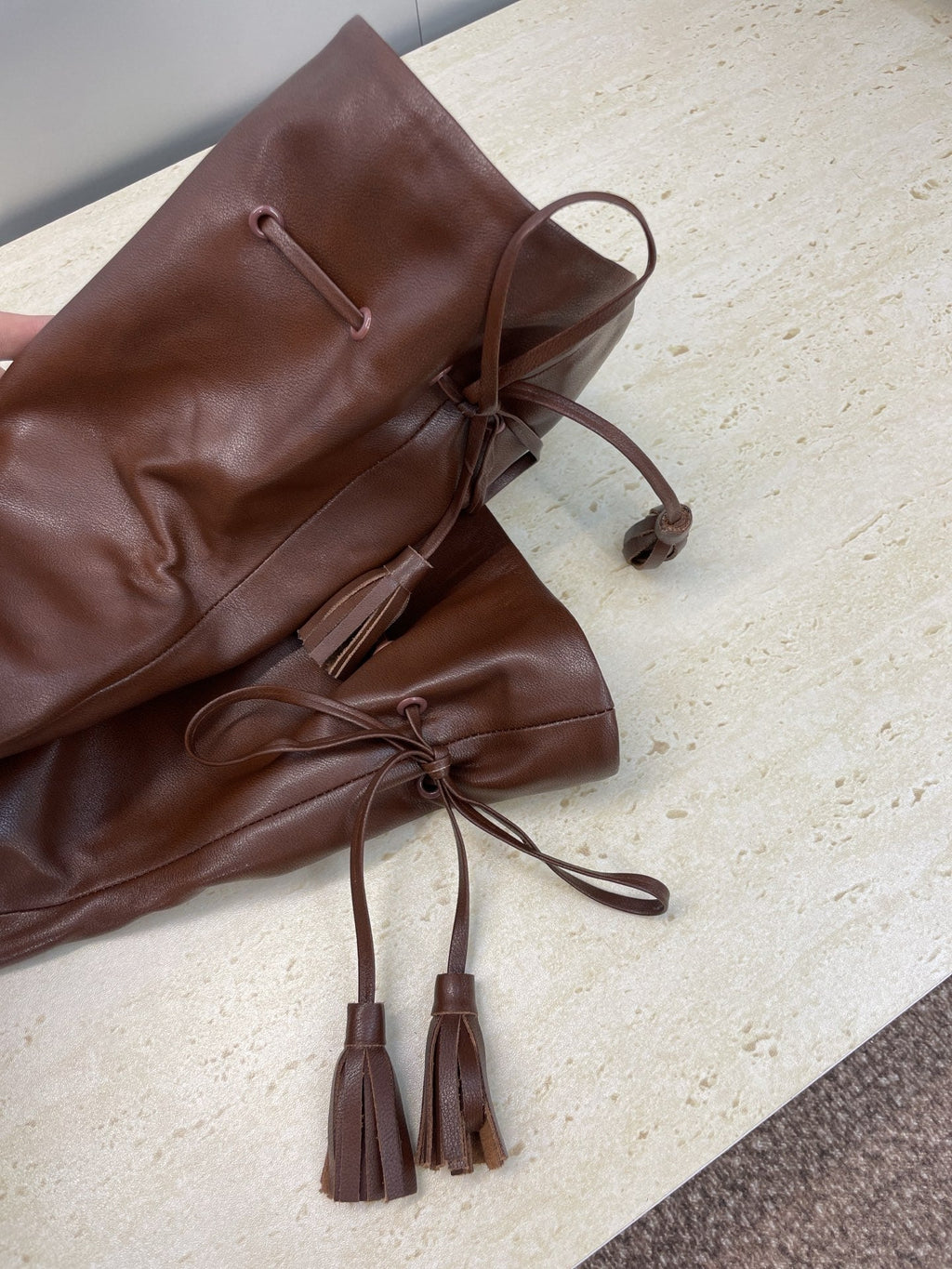 YSL 25S HIGH‑HEEL FRINGED MARTIN BOOTS 90 MM IN DARK BROWN LAMBSKIN